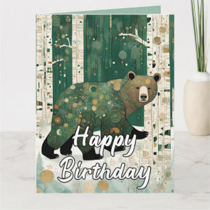 Benutzerdefinierter Art Nouveau Bär Geburtstag  Karte
