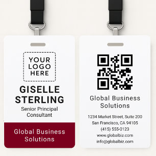 Benutzerdefinierter Ausweis QR Code Business Mitar