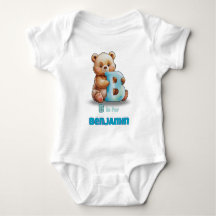 Benutzerdefinierter Baby-Body – B ist für Bär