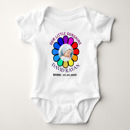 Benutzerdefinierter Baby-Foto-Regenbogen-Blumen- u Baby Strampler