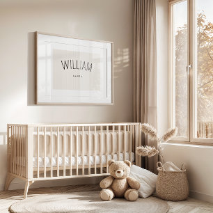 Benutzerdefinierter Baby-Jungen-Name Druck Minimal Poster