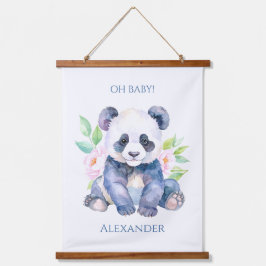 Benutzerdefinierter Baby-Panda  Wandteppich Mit Holzrahmen
