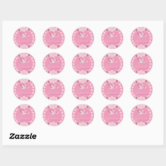 Benutzerdefinierter Baby Shower Aufkleber – Rosa F