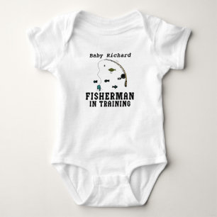 Benutzerdefinierter Babyname Fischer in Ausbildung Baby Strampler