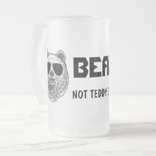 Benutzerdefinierter Bär NICHT TEDDYBÄR Männer Lust Mattglas Bierglas