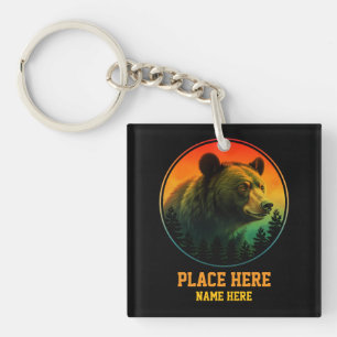 Benutzerdefinierter Bär Tier Ort Land Souvenir Schlüsselanhänger