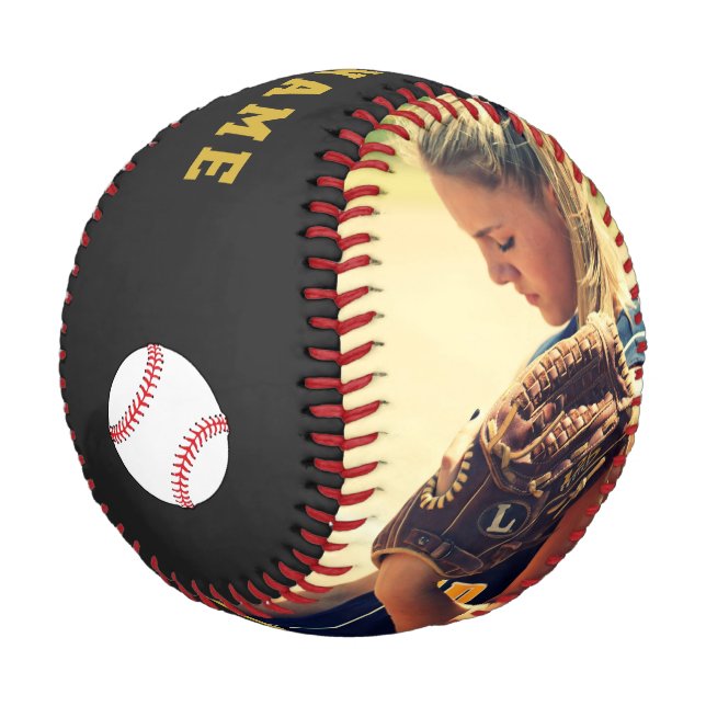 Benutzerdefinierter Baseball mit Teamname, Nummer, (Schrägansicht)