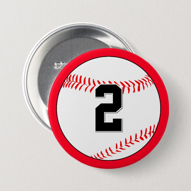 Benutzerdefinierter Baseball-Player - Jersey-Numme Button (Vorne & Hinten)