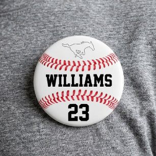 Benutzerdefinierter Baseball-Spielernamen, -Nummer Button