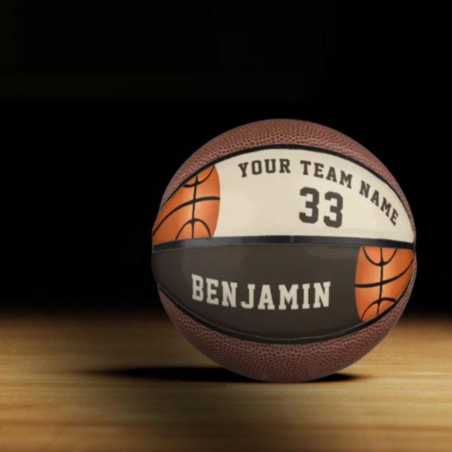 Benutzerdefinierter Basketball mit Name, Team und  (Von Creator hochgeladen)