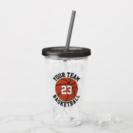 Benutzerdefinierter Basketball Teamname und Spiele Acryltrinkbecher