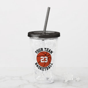 Benutzerdefinierter Basketball Teamname und Spiele Acryltrinkbecher