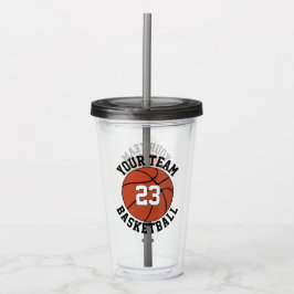 Benutzerdefinierter Basketball Teamname und Spiele Acryltrinkbecher