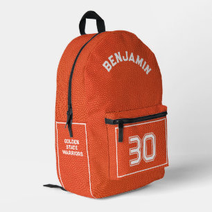 Benutzerdefinierter Basketball Textur Orange Name Bedruckter Rucksack