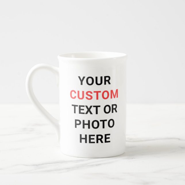 Benutzerdefinierter Becher | Text, Foto, Logo oder Prozellantasse (Links)
