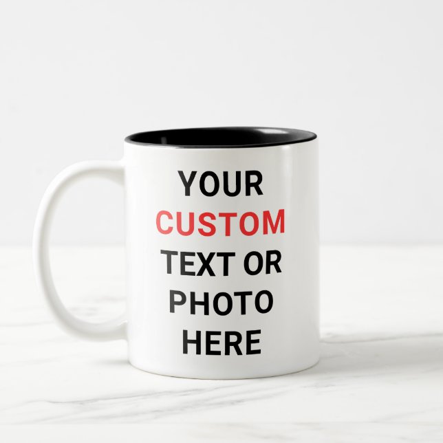Benutzerdefinierter Becher | Text, Foto, Logo oder Zweifarbige Tasse (Links)