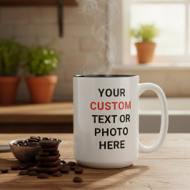 Benutzerdefinierter Becher | Text, Foto, Logo oder Zweifarbige Tasse