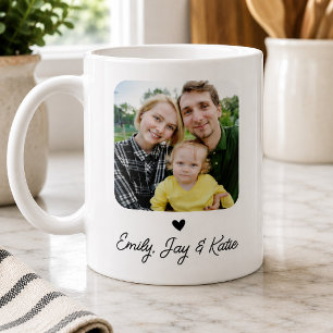 Benutzerdefinierter beidseitiger Name und Foto Kaffeetasse