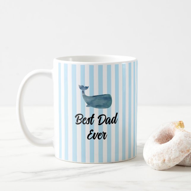 Benutzerdefinierter Beste-Daddy-Strand-Wal-Nautik- Kaffeetasse (Mit Donut)