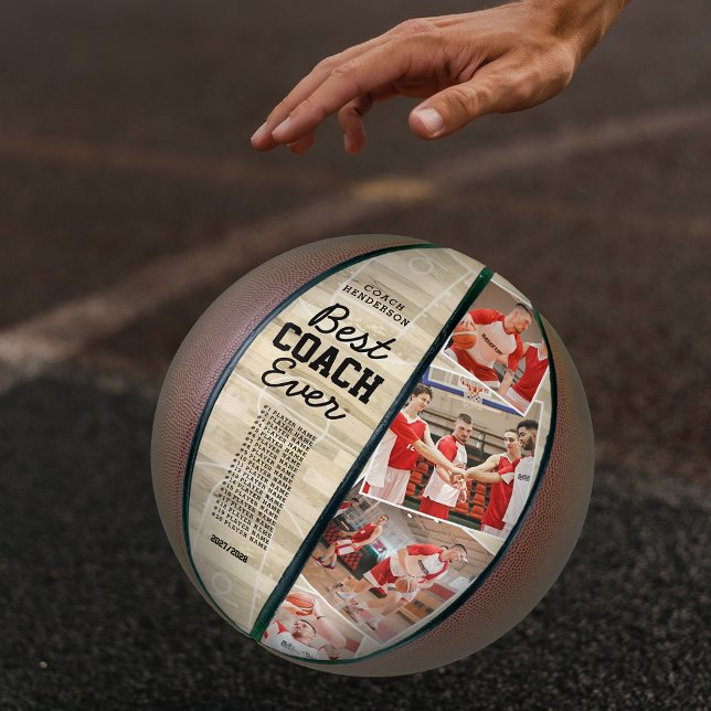 Benutzerdefinierter bester Coach je Foto Keepake Basketball (Von Creator hochgeladen)