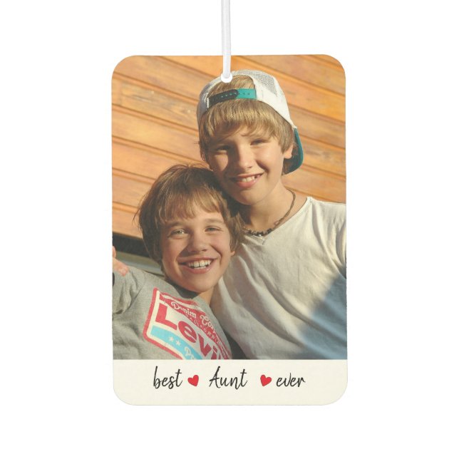 Benutzerdefinierter bester Tante je 2 Foto Autolufterfrischer (Vorderseite)