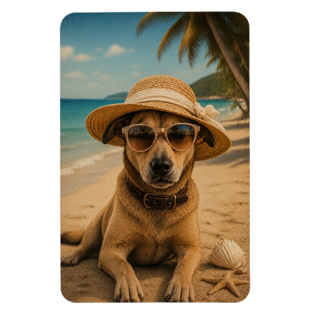 Benutzerdefinierter Bild- und Text-Retro-Strandpos Magnet (Vertikal)