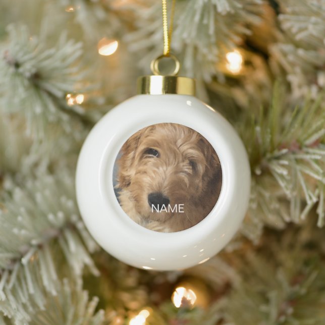 Benutzerdefinierter Bildname des Fotos Keramik Kugel-Ornament (Baum)