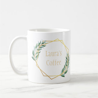Benutzerdefinierter Blatt- und Gold-Design-Becher Kaffeetasse