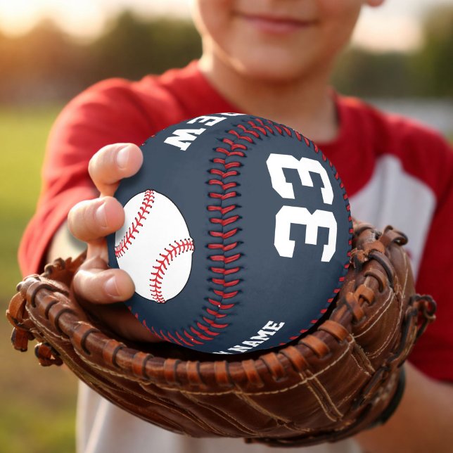 Benutzerdefinierter blauer Baseball mit Name Team  (Von Creator hochgeladen)