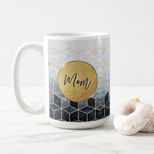 Benutzerdefinierter blauer geometrischer personali kaffeetasse