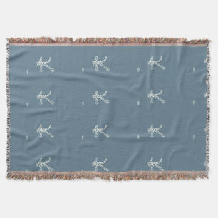 Benutzerdefinierter blauer weißer Seilknoten-Monog Decke