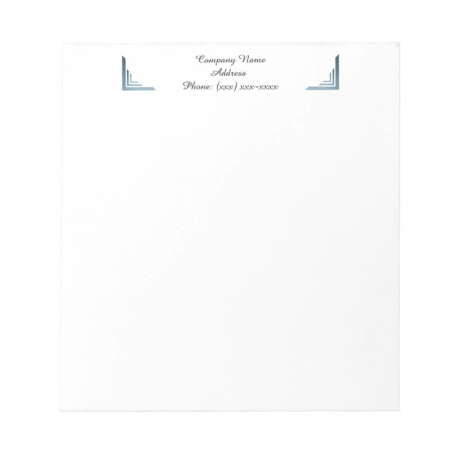 Benutzerdefinierter Blue Corner Business Notepad Notizblock (Vorderseite)
