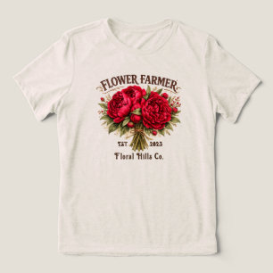 Benutzerdefinierter Blumenbauer Florales Geschäft Tri-Blend Shirt