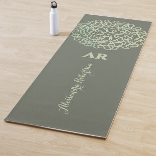 Benutzerdefinierter Boho-Oliv-Sage-Grün-Spitzen-Ma Yogamatte