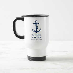 Benutzerdefinierter Bootsanker Navy Blau Strand Ho Reisebecher