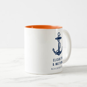 Benutzerdefinierter Bootsanker Navy Blau Strandhoc Zweifarbige Tasse