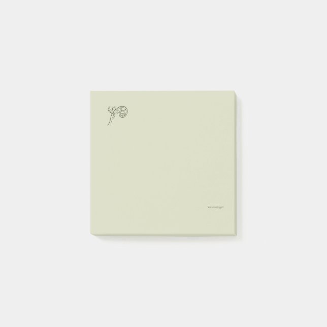 Benutzerdefinierter Botanischer Dark Academia Farn Post-it Klebezettel (Vorderseite)