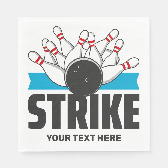 Benutzerdefinierter Bowling Strike Serviette (Vorderseite)