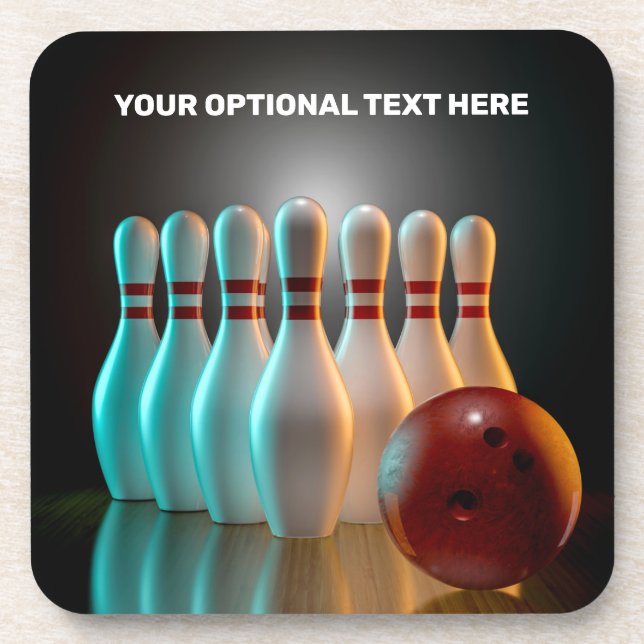 Benutzerdefinierter Bowling Strike Untersetzer Set (Vorderseite)