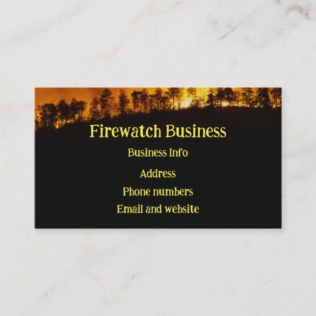 Benutzerdefinierter Brandschutz für Firewatch Visitenkarte (Vorderseite)