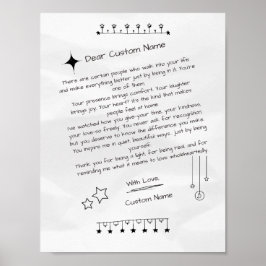 Benutzerdefinierter Brief an eine schöne Person Poster