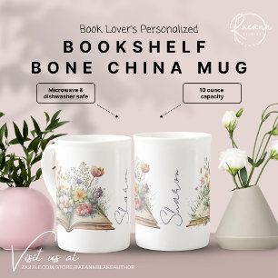 Benutzerdefinierter Bücherregal Bone China Becher Prozellantasse