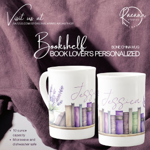 Benutzerdefinierter Bücherregal Bone China Becher Prozellantasse