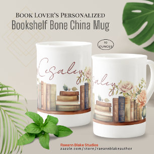 Benutzerdefinierter Bücherregal Bone China Becher Prozellantasse
