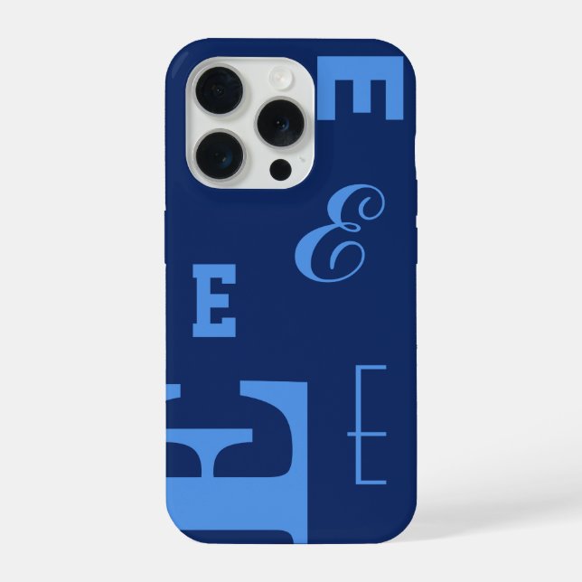 Benutzerdefinierter Buchstabe, Farbiger Monogramm- iPhone 15 Pro Hülle (Rückseite)
