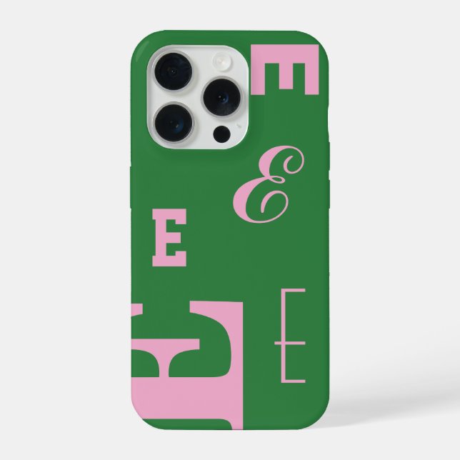 Benutzerdefinierter Buchstabe, Farbiger Monogramm- iPhone 15 Pro Hülle (Rückseite)