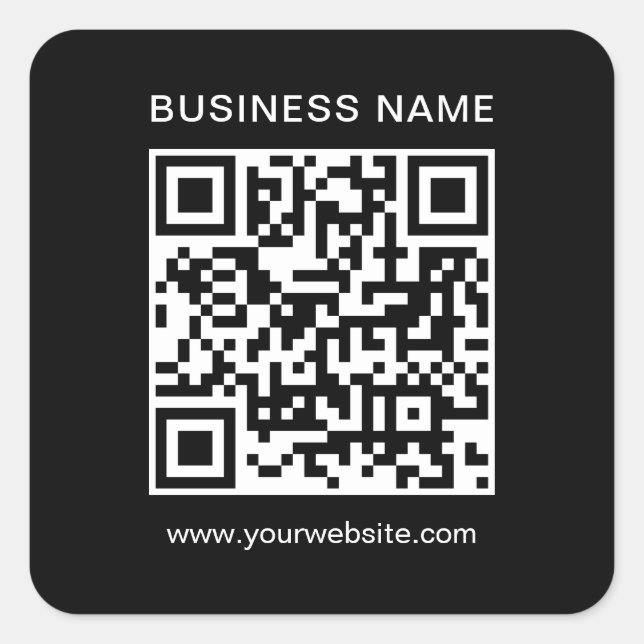 Benutzerdefinierter Business QR Code für moderne V Quadratischer Aufkleber (Vorderseite)