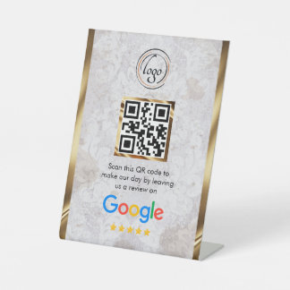 Benutzerdefinierter Business-QR-Code Google-Bewert Sockelschild