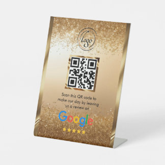 Benutzerdefinierter Business-QR-Code Google-Bewert Sockelschild
