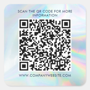 Benutzerdefinierter Business-QR-Code Holografische Quadratischer Aufkleber